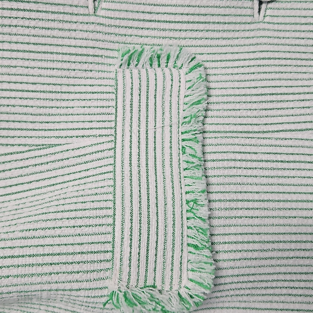 Preston & York Judith Boucle Tweed Round Neck Jacket: Green/White Stripe:Size- 8 - Picture 6 of 14